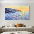 Sunrise Ocean Coastal Sea Landscape by Palette Knife beach art wall decor seashore